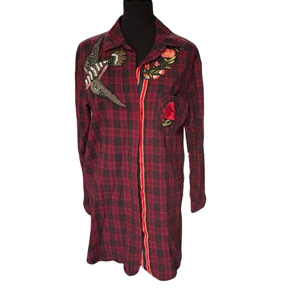 Sam Edelman Flannel Shirt Dress - Picture 1 of 5